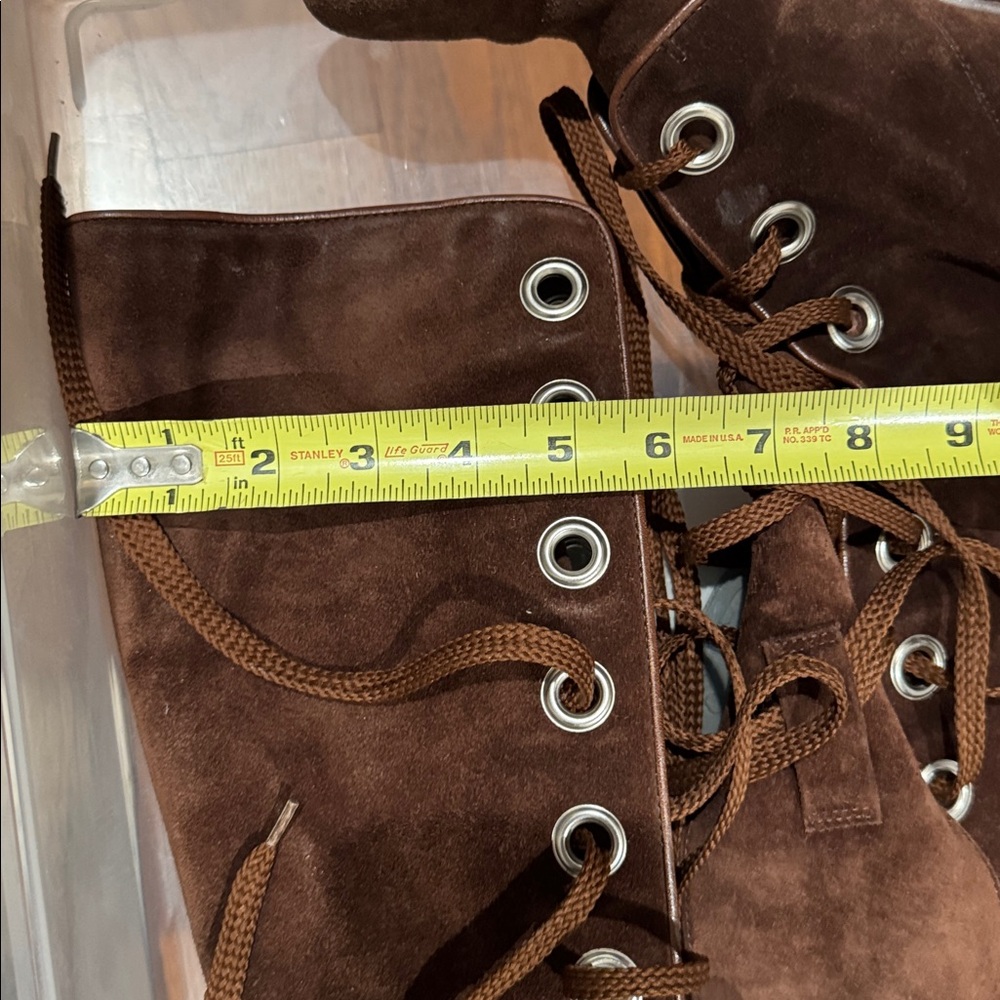 Marc Jacobs Vero Cuoio Brown Suede Lace-Up Boots - Picture 7 of 8